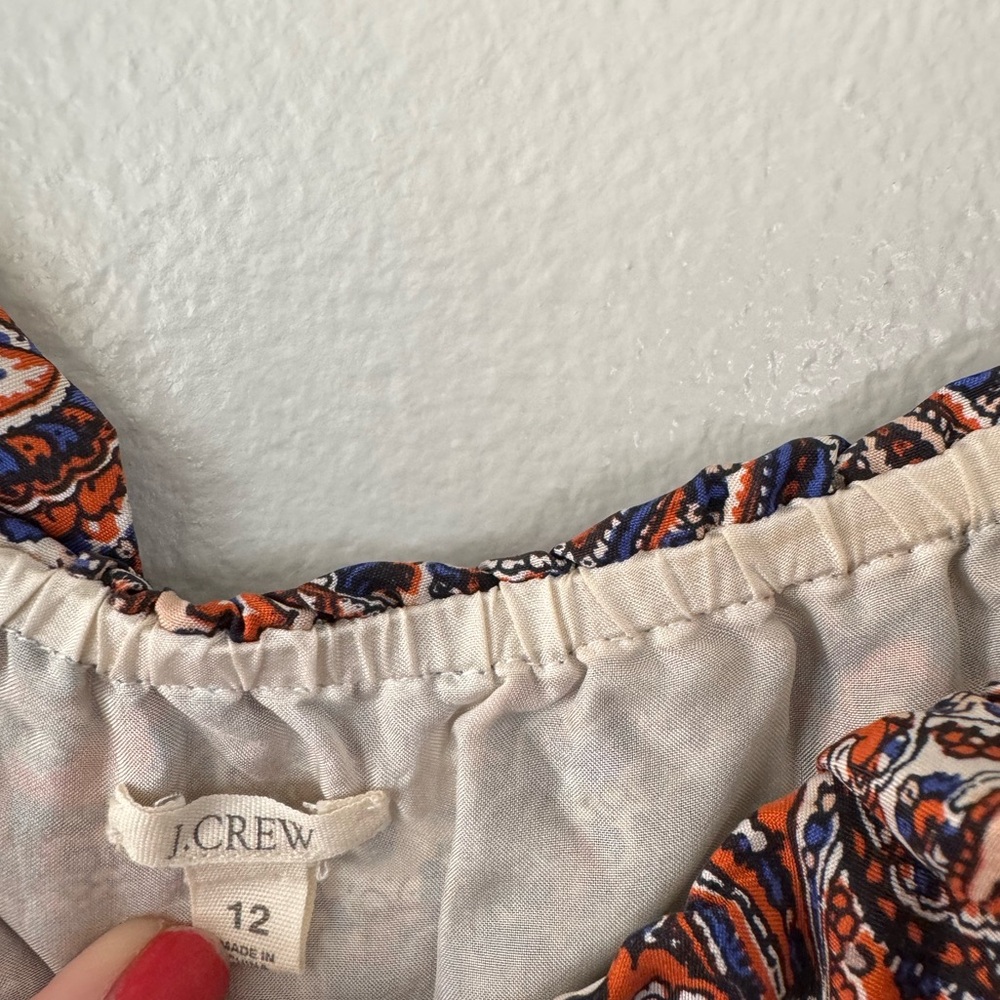 J Crew Silk Paisley Ruffle Mini Dress - Picture 5 of 7